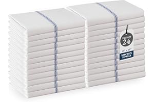 LANE LINEN Kitchen Towels Set - 100% Pure Cotton Dish Towels for Kitchen, Super Absorbent Kitchen Hand Towel, Blue Tea Towels