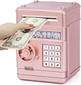 Thedttoy Electronic Piggy Bank Rose Gold Password Money Safe Kids 3+