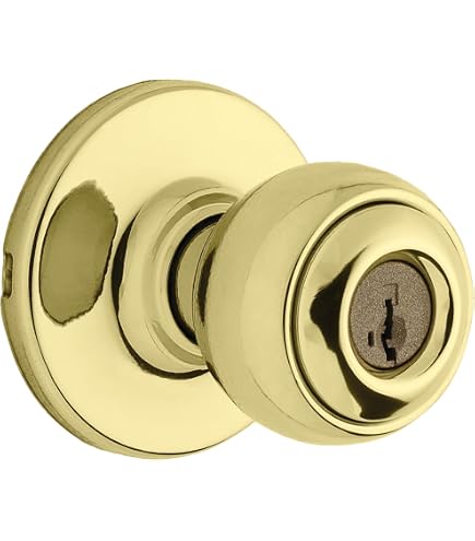 Weiser Welcome Home Polished Brass Round Deadbolt Lock, ANSI/BHMA Grade Weiser Welcome Home Polished Brass Round Deadbolt Lock, ANSI/BHMA Grade