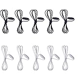 Sutoyuen 10Pcs Replacement Soft Stain 2.0mm Cords with Breakaway Clasp Nylon Cords and Safety Clasps for Beads Pendant Necklace and Jewelry Making Crafts Black/White