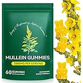 Mullein Gummies for Lung Cleanse, 2000mg Mullein Leaf Extract for Respiratory & Digestive & Immune Support, Natural Mullein Herbal Supplement for Mucus Relief with Chlorophyll (60 Gummies)