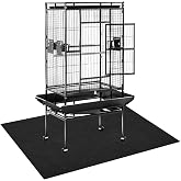 CebraBounze Large Bird Cage Mat, 35x47 Inch Under Pet Cage Mat for Bird Cages, Dog Crate Mat Liner, Reptile Aquariums, Waterproof Felt Liner with Non-Slip Backing for Kennel Training, Floor Protector