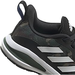 adidas Fortarun Running Shoe, Black/White/Green