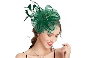Takmor Fascinators for Women, Kentucky Derby Hats for Women Tea Party Tea Party Hat for Women for Church Wedding Cocktail