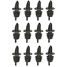 TableCraft H35BK Free Flow Pourers, Black, 12-Pack