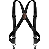 Infithvac Men's Suspender Heavy Duty Swivel Adjustable Braces 1.4 Inch Wide Big and Tall Men Side Hook