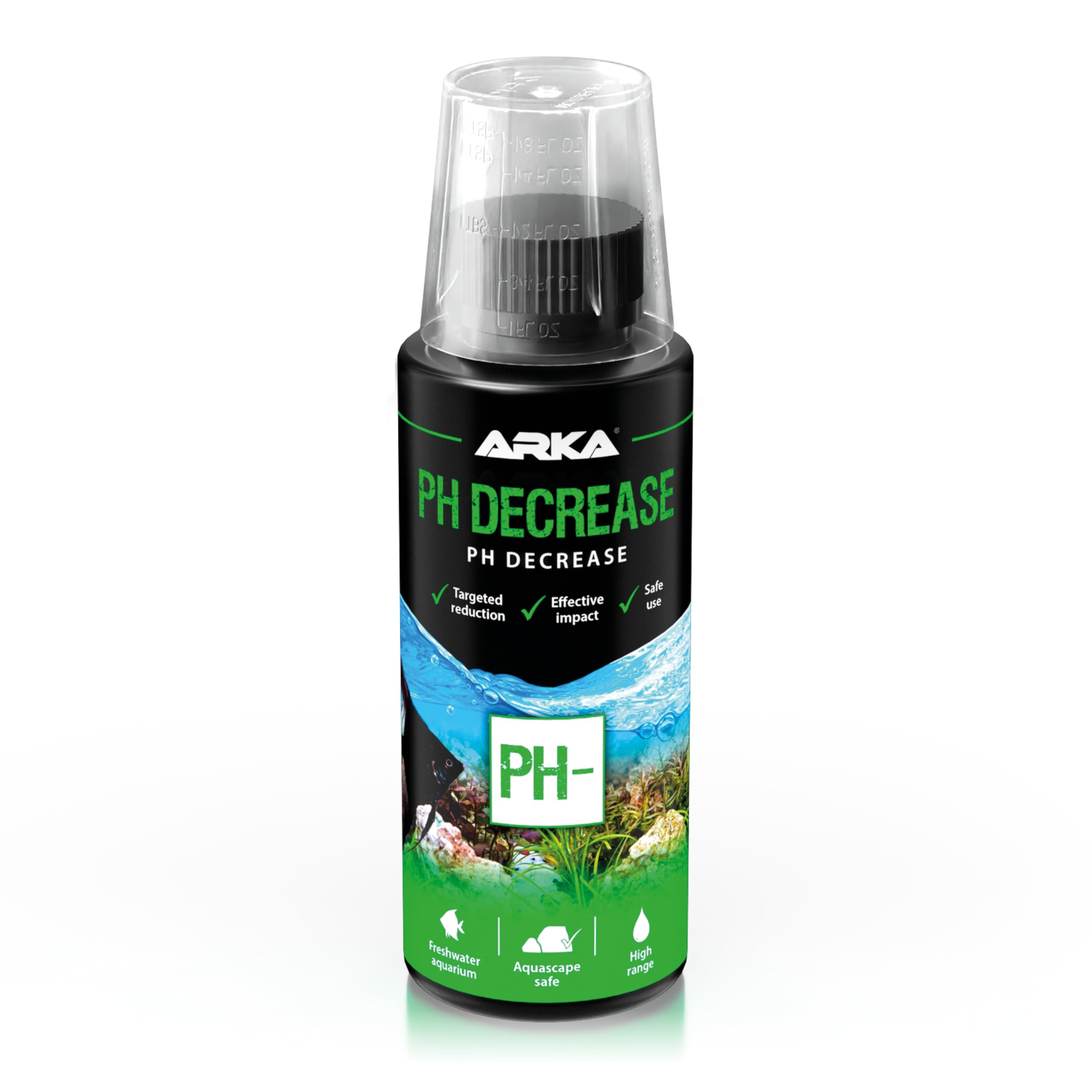 pH/KH Reducer – ARKA pH Decrease 118 ml – lowers pH & carbonate hardness safely – freshwater water conditioner with electrolytes – protects slime coat – ideal for Discus, Tetras & soft water aquariums