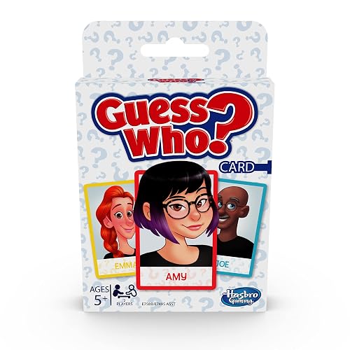Hasbro Gaming Guess Who? Card Game for Kids, 2 Player Guessing Game, Fun Summer Activities, Vacation Travel Essentials, Ages 5+