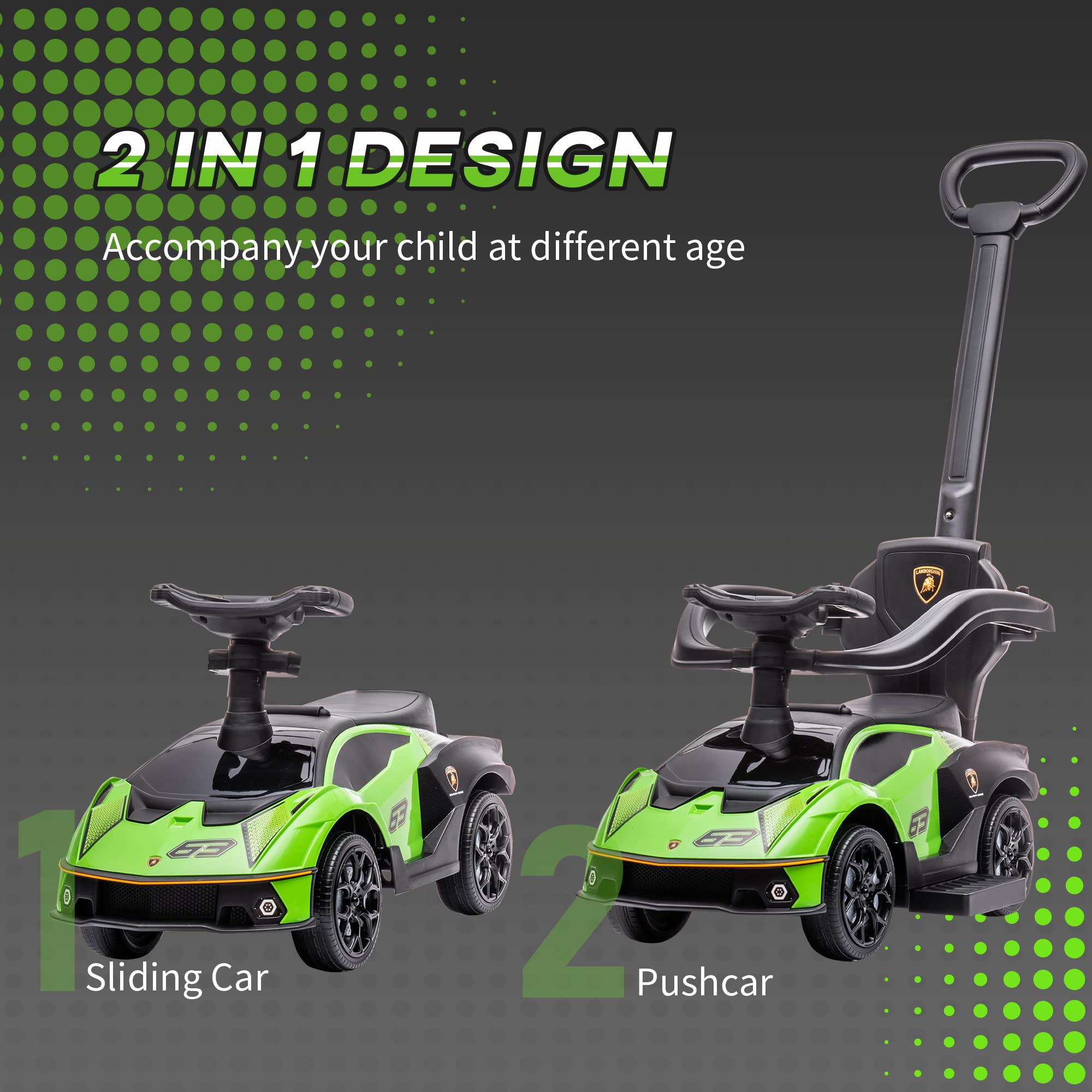 Aosom Lamborghini Push Car Front View