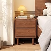Solid Wood Nightstand Walnut Night Stand with Drawers Mid Century Modern Nightstand with Storage,Wood Night Stand,Small Bedside Table for Bedroom,Living Room,Office,Walnut Bedside Table