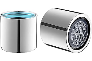 ESPETIO Bathroom Faucet Aerator, 2.2 GPM Kitchen Sink Aerator, Made of Solid Brass and Stainless Steel Filter, 55/64 inch Female Thread Aerators for Faucets Replacement Parts with Gasket