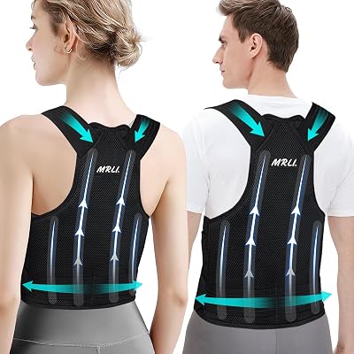 MRLI Back Support Brace Posture Corrector Adjustable Shoulder Lumbar Belt M