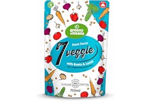 Greens & Beans 7 Veggie Pasta Sauce with Beets & Lentils - Plant Protein & Fibre Based Marinara for Pasta, Pizza, Soup, Curry