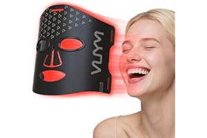 V VYM BY CLINMATE VYM Red Light Therapy for Face: High-Energy Super Lightweight 292 LEDs Cordless Professional Light Therapy Mask Infrared LED Face Mask at Home Travel 2mm Thickness - Black