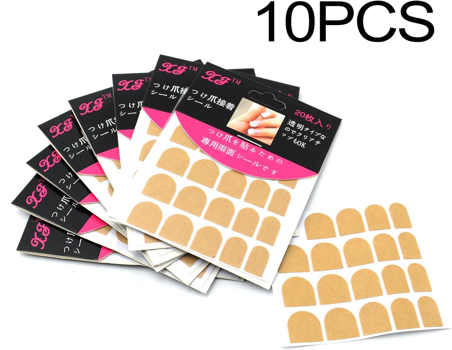 iNewcow 10 Sheets False Nail Tips Adhesive Glue Double-Sided Clear Tape Nail Art Stickers