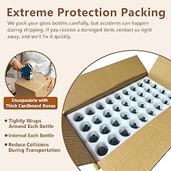 KEYWING 36Pack 2oz Dark Amber Dropper Bottles