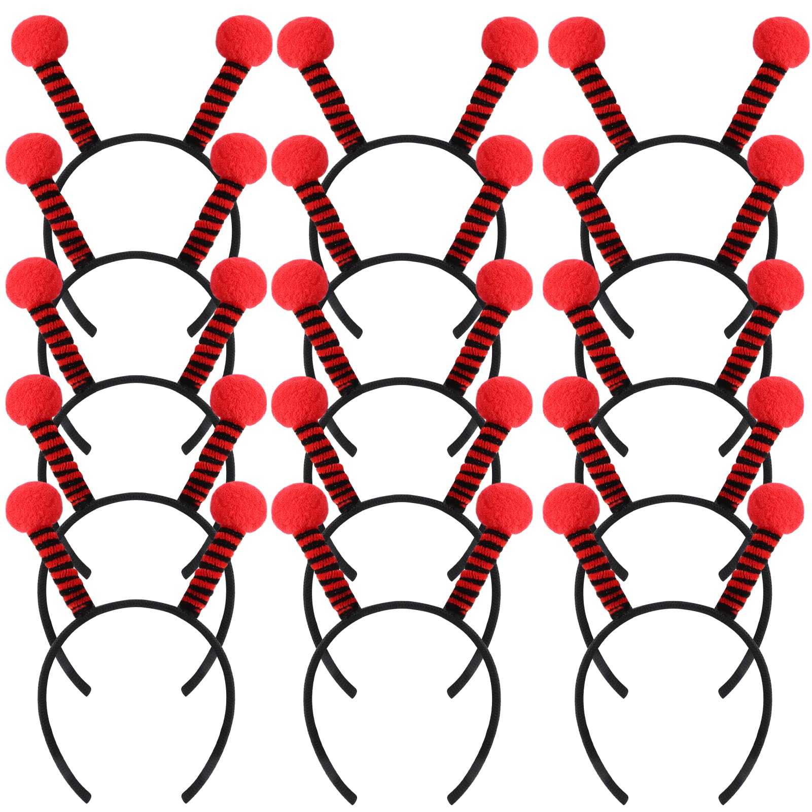 Wensdr 15pcs Party Bee Tentacle Headwear Cute Been Hair Bands for Girls,Party Bee Decoration Headband Black and Red