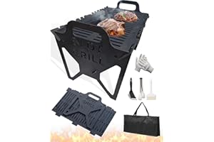 INENDLY Slot Grill - Collapsible Bbq Grill For Easy Storage Steel, Stainless Steel Portable Slot Grill Collapsible Bbq Grill For Travel, Party, Large Cooking Surface, Adjustable Tool-Free Assembly