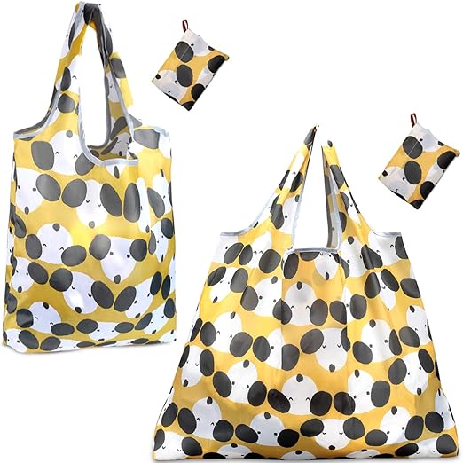 KINGMAS Foldable Shopping Bag EcoFriendly/Washable Nylon Holds Heavy