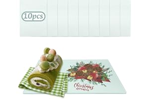 YOUKE OLA 10 Pack Sublimation Glass Cutting Boards Blank Sublimation Tempered Glass Cutting Boards Anti Slip Cutting Board DIY for Heat Press Machine(11 x 8 Inch)