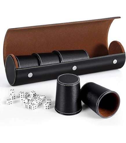 Amazon.com: 5 Pack PU Leather Dice Cups Felt Lining Quiet Shaker