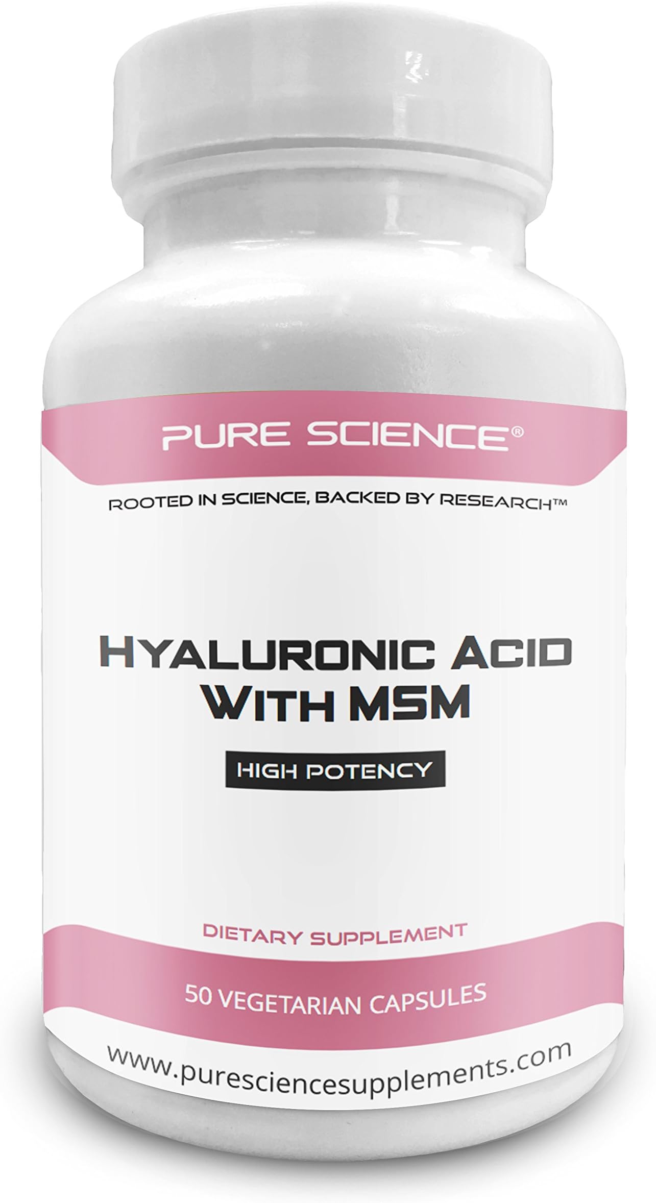 Pure Science Hyaluronic Acid and MSM 520mg - 50 Vegetarian Capsules