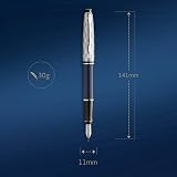 Waterman Expert Fountain Pen Blue Lacquer Chiselled Cap Stainless Nib Gift Box view 3