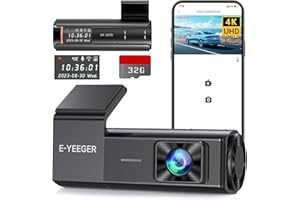 Dash Cam 4K WiFi Front Dash Camera for Cars, E-YEEGER Car Camera 2160P Wireless Mini Dashcams with App, Driving Recorder with 24H Parking Mode, Night Vision, G-Sensor, Free 32G Card, Support 256G Max
