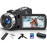 GTYOLOR 8K 64MP Video Camera 18X Digital Camcorder Video Camera for YouTube 3.0 inch Flip Screen Camcorder Vlogging Camera with 32GB SD Card, 2.4G Remote Control, Two Batteries and Tripod