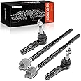 A-Premium Set of 4, Front Inner & Outer Tie Rod End Kit, Compatible with Cadillac SRX 2010 2011 2012 2013 2014 2015 2016