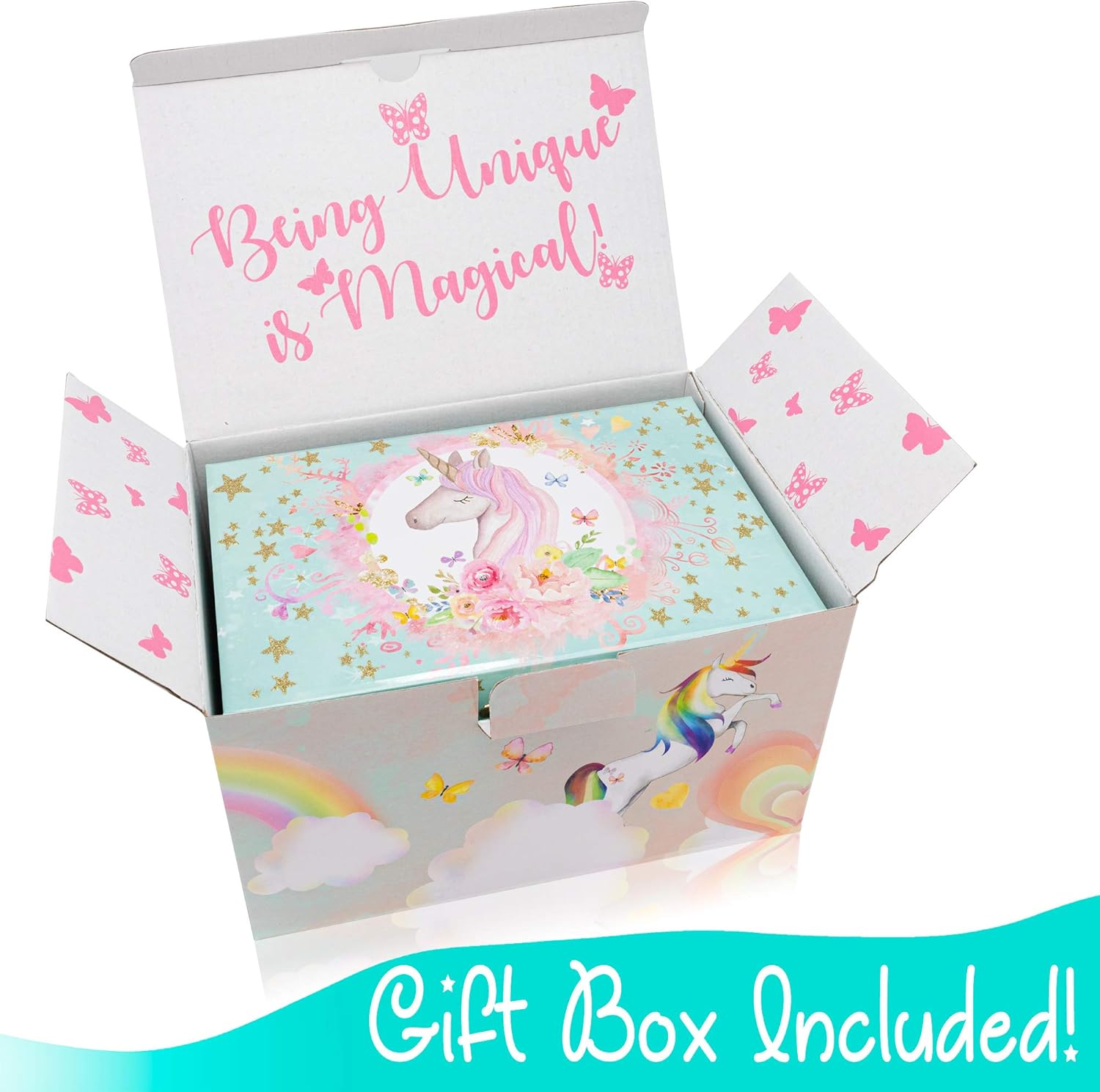 The Memory Building Company Unicorn Music Box & Little Girls Jewelry Set - 3 Unicorn Gifts for Girls: Home & Kitchen