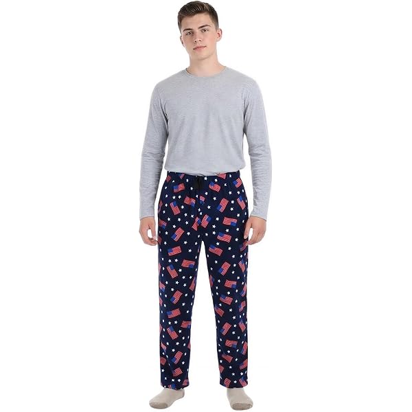 Pijama De Hombre A Cuadros - Conjunto De Forro Polar Suave, Parte Superior De Manga Larga Y Pantalón Con Cordón - Cómodo Para Dormir