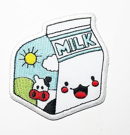 Amazon Com Cow Milk Carton Be Smill Cartoon Patch Embroidered Sew Iron On Patches Badge Bags Hat Jeans Shoes T Shirt Applique