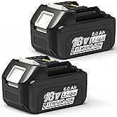 CHAUNVEN 6.0Ah Battery Replacement for Makita 18V Battery Compatible with 18 Volt BL1860B BL1850B BL1840B BL1830B BL1815B Batteries