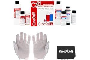 MILEKO CineStill CS41 Liquid Developing Quart Kit for Processing C-41 Color Negative Film, Color Simplified (24 Rolls) + Gloves