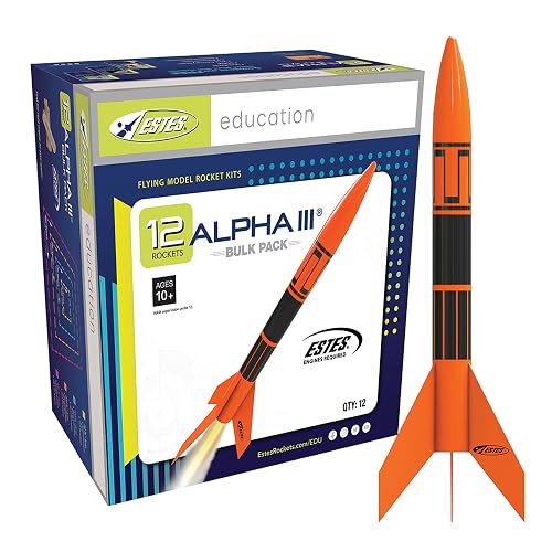 Estes 1751 Bulk Pack of 12 Alpha III Rocket-Building Kits, Beginner ...