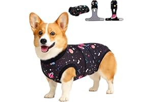 PetWarm Dog Onesie for Surgery Female, Recovery Suit for Female Male Dogs, Professional Pet Recovery Shirt Dog Abdominal Wounds Bandages Prevent Licking Dog Onesies, Galaxy Pattern, Black, M