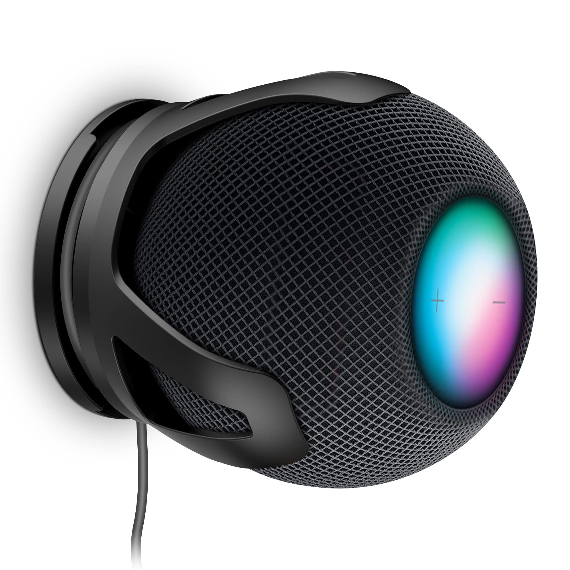 PlusAcc Wall Mount for Homepod Mini - Holder with 2 Installation Methods, Build in Cord Management Stand, Bracket Suitable for Bedroom, Kitchen, Living room