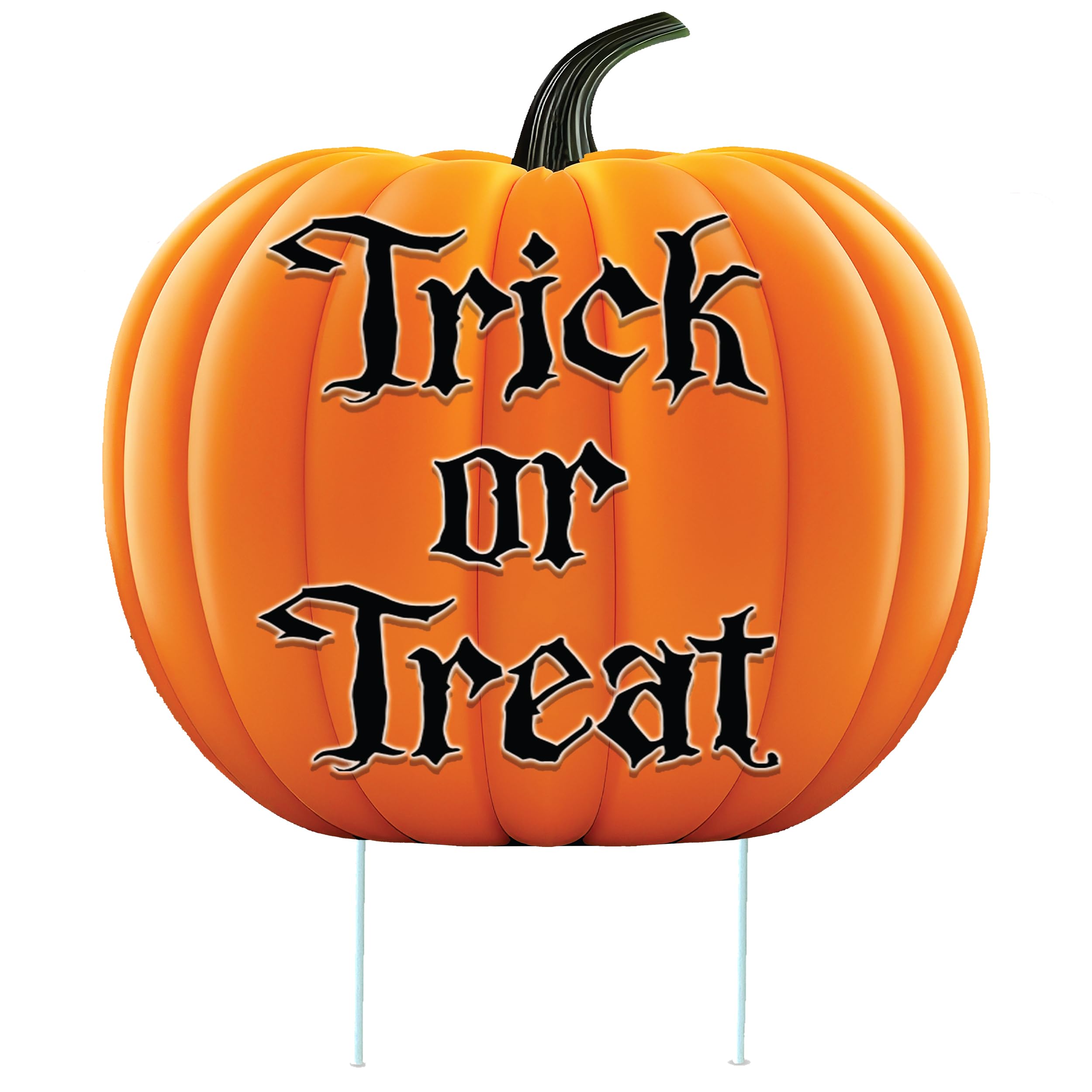 Photo 1 of Pumpkin Jack O Lantern Halloween Yard Sign Home Outdoor Lawn Decoration With Stakes Scary Spooky Decor 12x12 Inches (Trick or Treat)