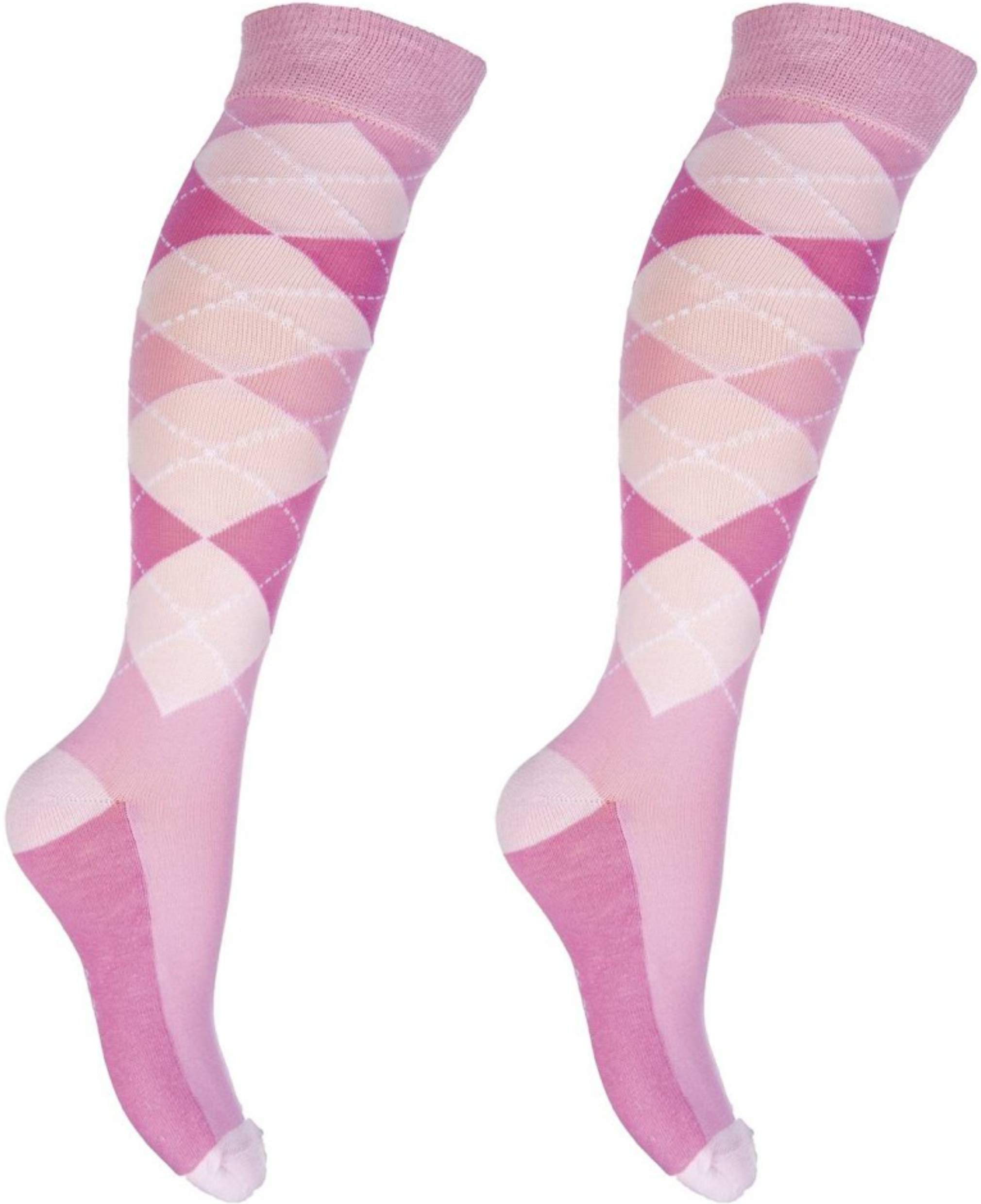 HKM Women's Reitsocken-Check Classico Socks, Pink/Pink, 39-42