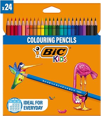 Matite Colorate, Colori Per Bambini A Casa E A Scuola, Multicolore, 24 Unità (Confezione da 1)
