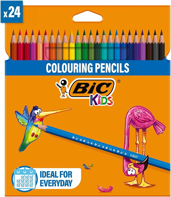 Matite Colorate, Colori Per Bambini A Casa E A Scuola, Multicolore, 24 Unità (Confezione da 1)