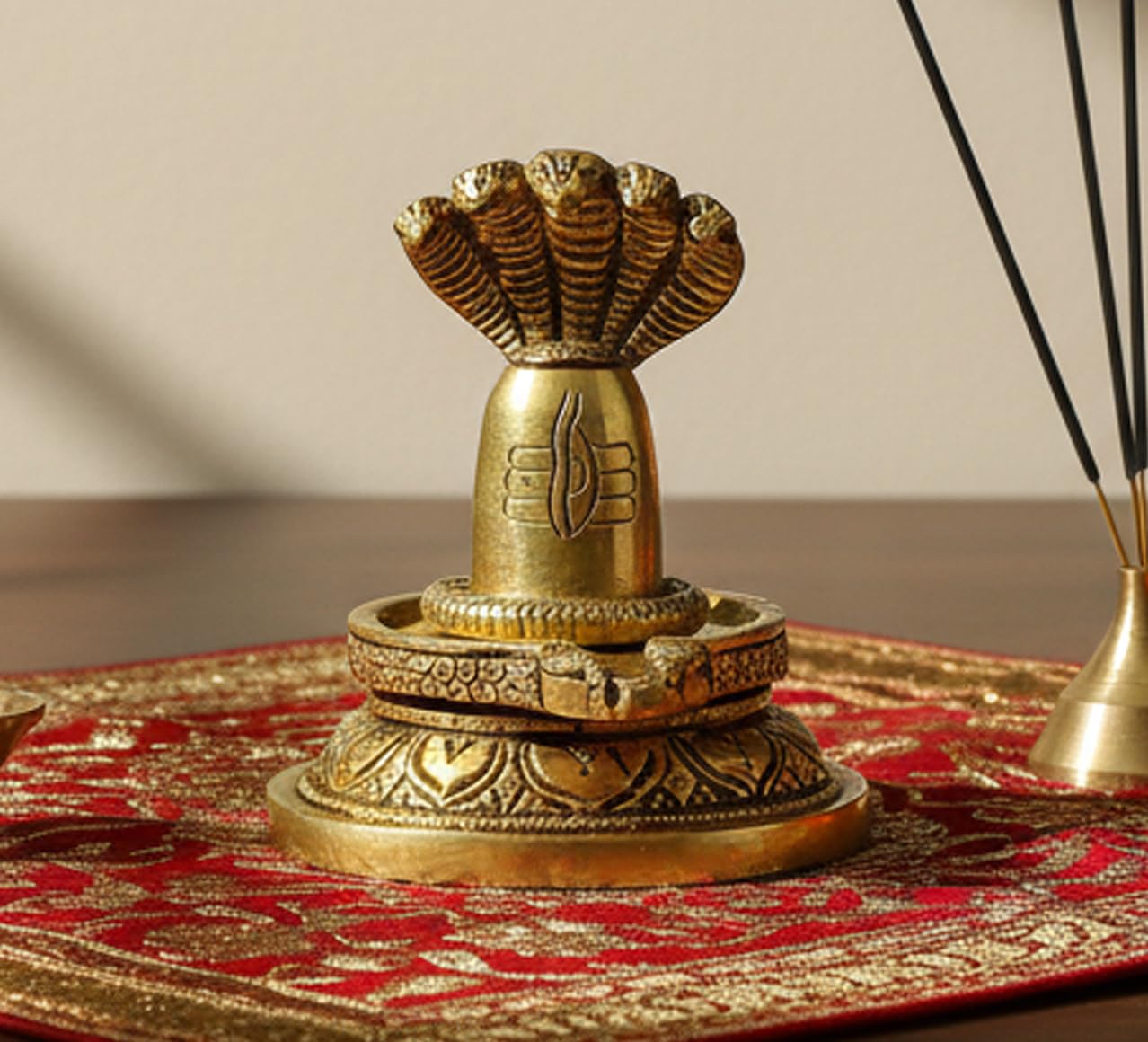 eSplanade Brass Shivling with Sheshnag | Shiva Lingam Shiv Ling Idol Murti Natraj (Lingam)
