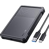 Inateck USB 3.2 Gen 2 Hard Drive Enclosure with Silicone Case for 2.5 Inch SSDs and HDDs, Up to 6Gbps, with UASP, FE2016
