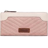 Wrangler Women's Wallets Slim Bifold Credit Card Wallet Women's Wallet, Card Cases & Money Organizers Ladies Female Pink Wallets with Smooth Zippers
