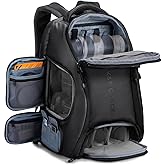 K&F CONCEPT Camera Backpack,25L Large Capacity Camera Bag for Photographers with Raincover and 15.6 Inch Laptop Compartment Compatible for Canon/Nikon/Sony/DJI Mavic Drone