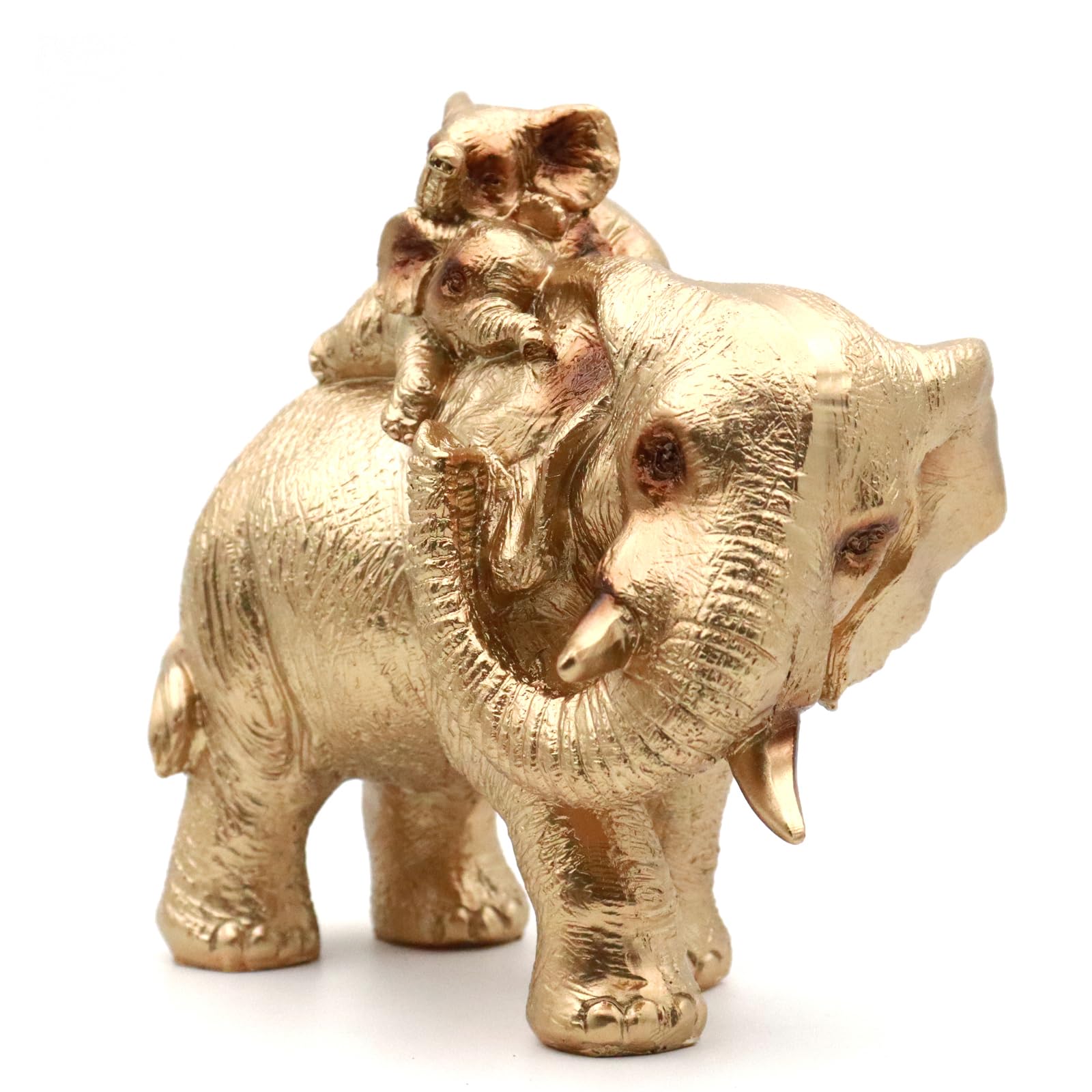 Irayin Elephant Statue - Elephant Ornament with Two Calves, Gold Gift for Women, Mom, Home Decor