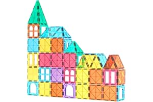 Bmag Magnetic Tiles Toys for Kids, Starter Set 3D Magnet Building Blocks Construction Playboards, STEM Learning Educational Toddlers Toy Gift for 3+ Year Old Boys and Girls