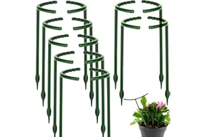 KULUSION 14Pcs Plant Support Stake Half Round Plant Support Ring Garden Flower Support for Tomato, Hydrangea, Indoor Plants, 6.3" Wide X 10.3" High