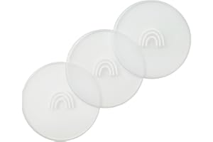 Hippypotamus Lids for Toddler Plates - Fits Silicone Baby Plates 7.75 in. Diameter - BPA Free - Set of 3 (Clear Lids)